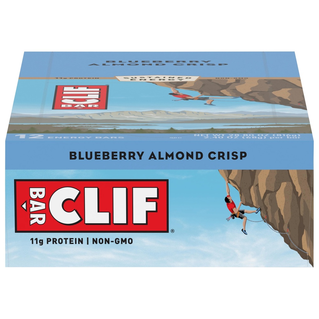 BARS CLIF - Bare de energie - Crisp de afine - (2,4 batoane de proteine, 12 conte)