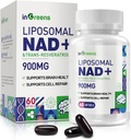 900 mg NAD lipozomal Supliment cu Trans Resveratrol 300 mg, înlocuiește NMN, Absorbție superioară, Adevărat NAD Plus Supliment pentru repararea ADN-ului și Boost NAD+, Aging Defense, Energie, Longevitate, 60 Softgels
