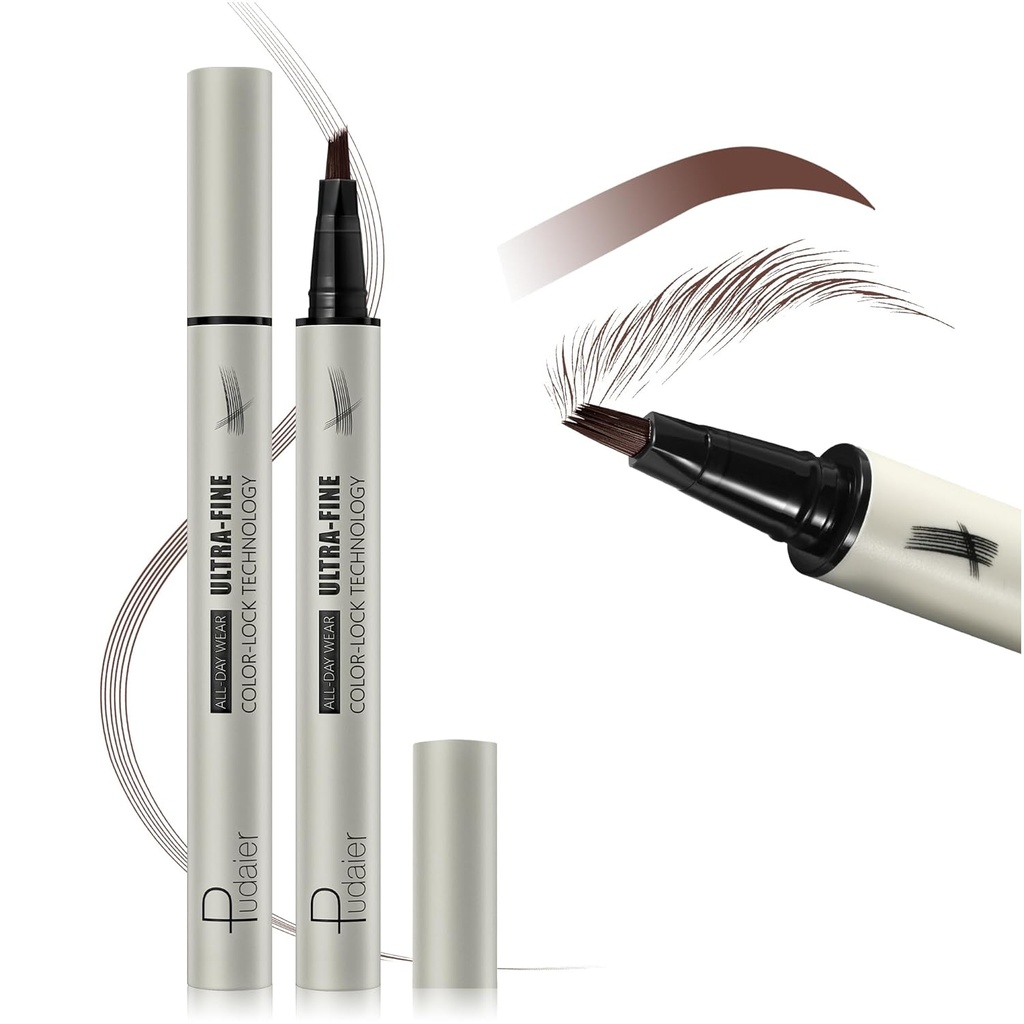Microblading Eyebrowing Pencil, Liquid Magical Multi-Tip Eyebrow Creions pentru femei, Creion sprâncene impermeabile pentru sprânceană naturală, Pen sprâncene lungi machiaj