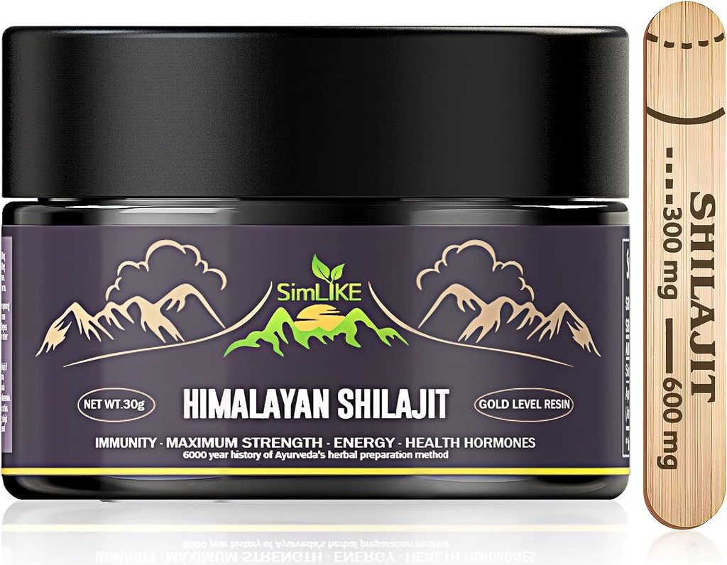 shilajit Pure Himalayan Organic - Gold Grade Shilajit Resin cu plante organice ayurvedice in potenta mare pentru energie, Putere & Imunitate, 30 Grams