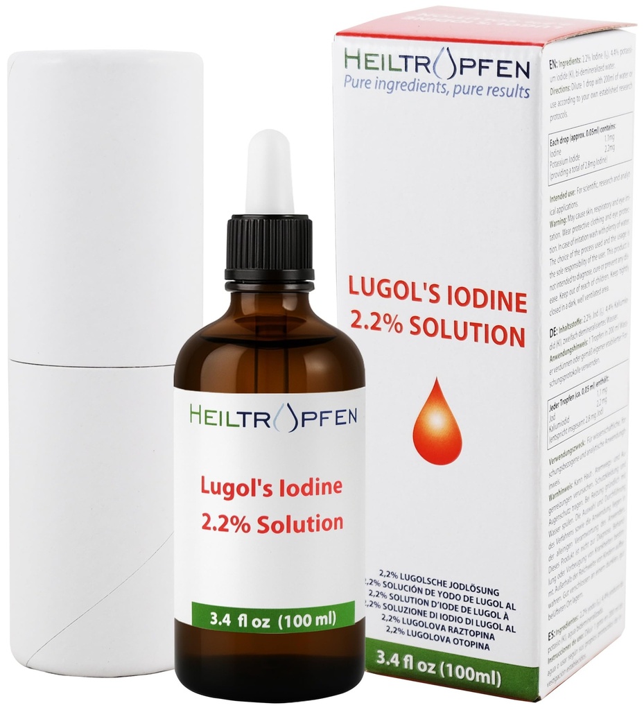 2.2% Soluţia de iod Lugol 3.4 Fl Oz  Heiltropfen®