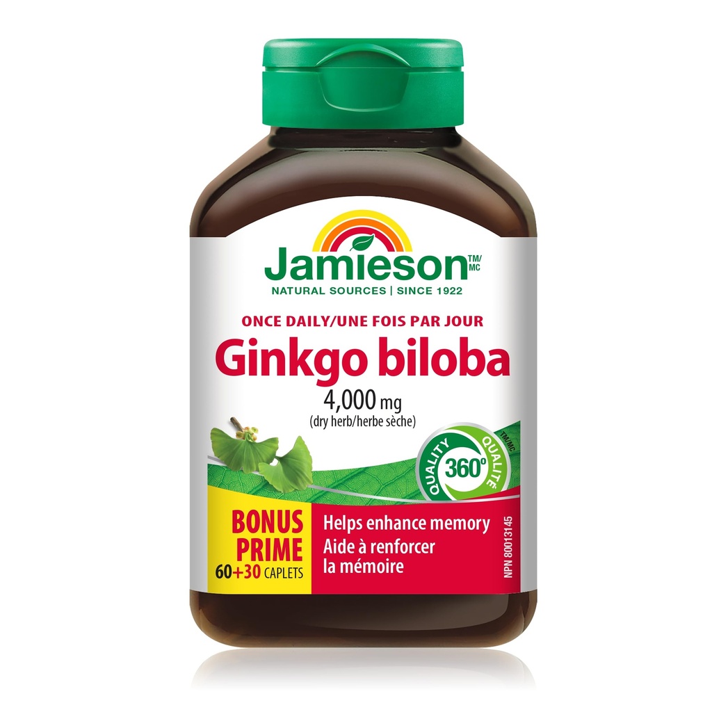 Jamieson Ginkgo Biloba 80mg 60+30 Caplete