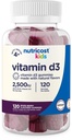 Nutricost Kids Vitamina D3 Gume 2,500 UI (62,5mcg), 120 Gume - Aroma mixta de Berry