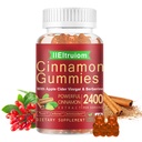 Ceylon Cinnamon Gummies, Ceylon Scorțișoară 2400 mg cu Berberine, Turmeric, Oțet de Cidru de mere, Melon Bitter, Crom - 60 Conte