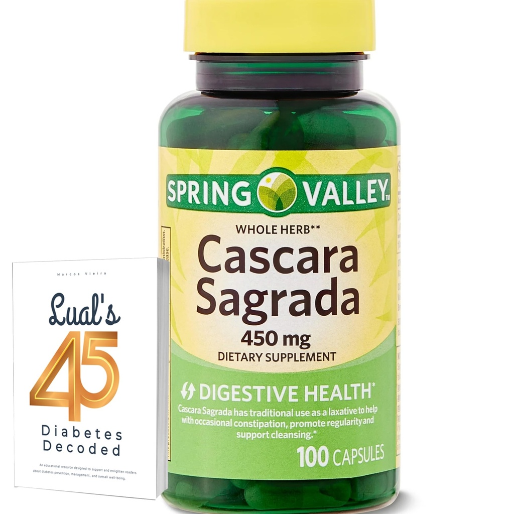 Cascara Sagrada 450mg. Spring Valley Cascara Sagrada 450mg 100 Conte, Întregul Herb Cascara Sagrada Digestive Health Supliment alimentar Capsule Bundle cu 45 Diabet zaharat Luall decodat