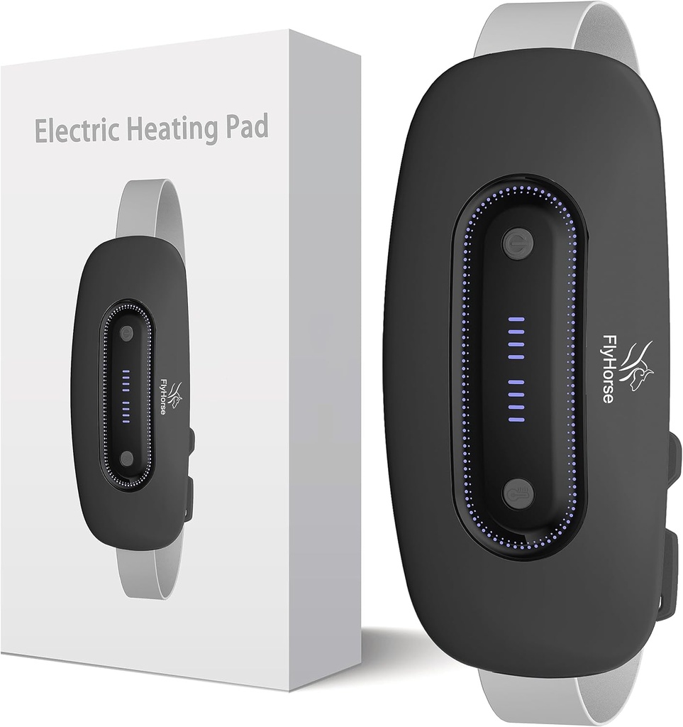 Pad electrice de incalzire, Portable cu fir de incalzire menstruala Pad cu 4 niveluri de caldura si 4 Moduri de masaj, Rapid mare de incalzire Belly Wrap Centura pentru cramps, Back Pain Cadouri de ajutor pentru femei fete ei (negru)