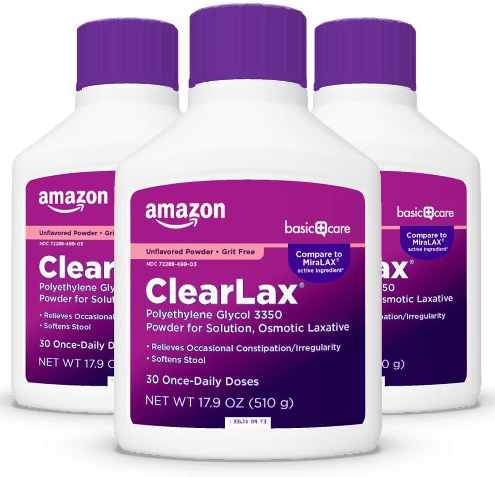 ClearLax de ingrijire de baza, Polietilenă Glycol 3350 Pulbere pentru solutie, Laxativ Osmotic, Nearomat, 1.11 lire sterline (Pachet de 3)