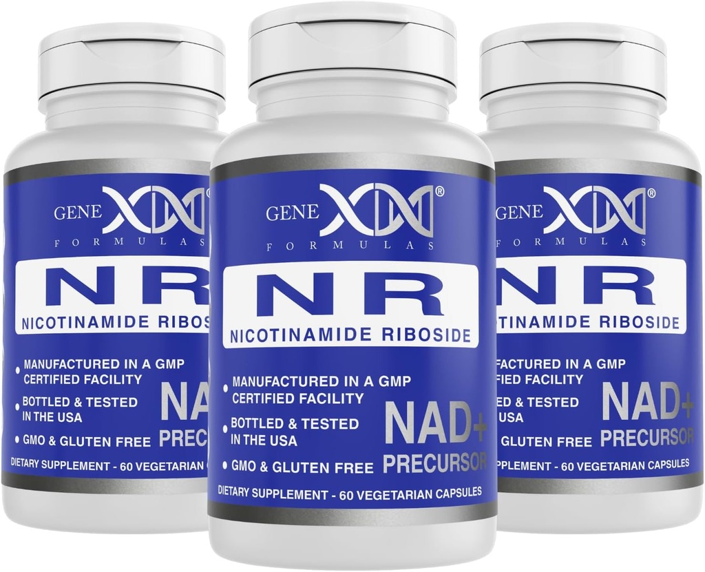 Formulare Genex NR Nicotinamidă Ribozidă 300 mg (3 ambalaj) NAD+ Precursor pentru îmbătrânire sănătoasă - GMP-Certificat, Non-GMO, Gluten-Free, Vegetarian
