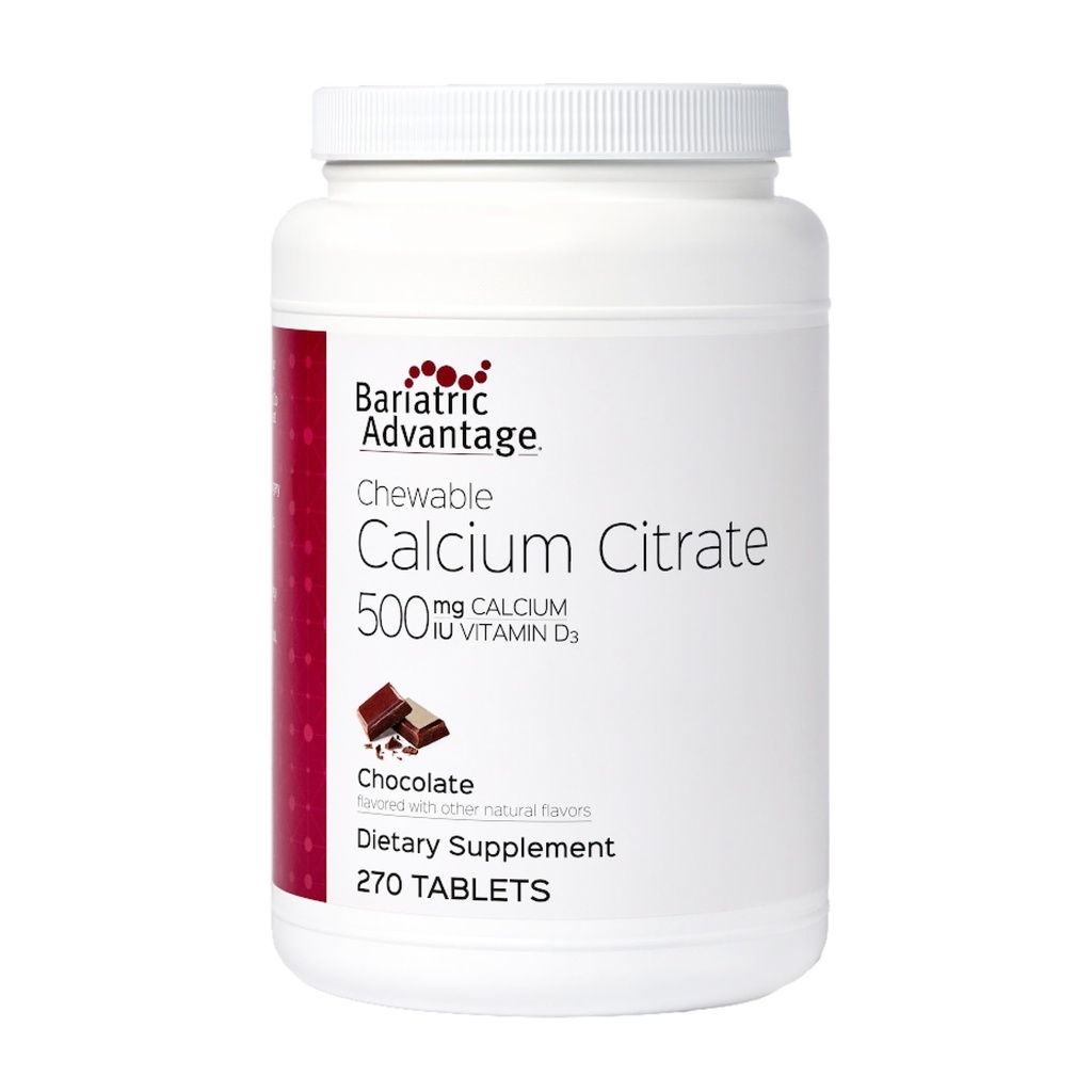 Avantaj bariatric Citrate de calciu Cytal 500 mg - pentru pacienţii cu chirurgie bariatrică - Tablete cu potenţă ridicată, cu Digest uşor - Citrat de calciu - Suplimente cu concentraţie osoasă * - 270 Conte - Ciocolată