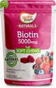 Delights Sanatos Naturals, Biotin Soft Chews, Suporturi Lumstrous Hair, Glowing Skin & Strong Nails, Delicious Wild Berry Flavor, 30 Conte