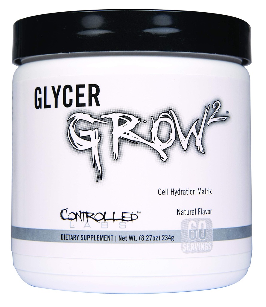 CONTROLLED LABS GlycerGrow 2, Creșterea volumului de celule și vascularitate, ajută la îmbunătățirea perseverenței, a creșterii și a recuperării, ajută la menținerea intensității antrenamentului, 60 de serviri, nearomatizate