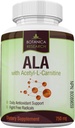 Alpha Acid lipoic cu acetil L Carnitină - ALA ALC Anti Aging Health & Wellness Formula pentru a sprijini sănătatea nervoasă, Tingling Feet, Hands, Limbs 60 Vitamin Complex capsule