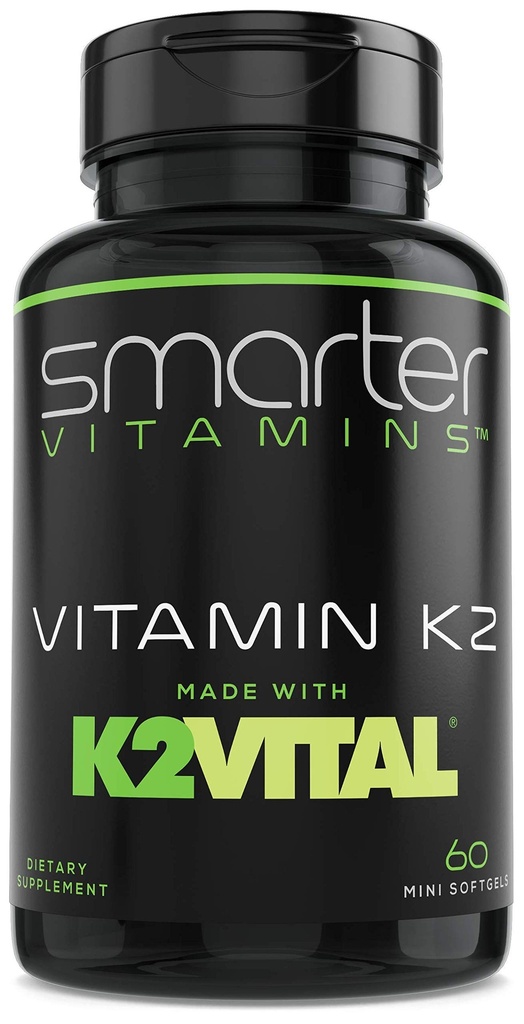 Vitamina K2 mai inteligentă MK7 100mcg, fabricată cu K2VITAL și Kale, 60 Softgels lichide