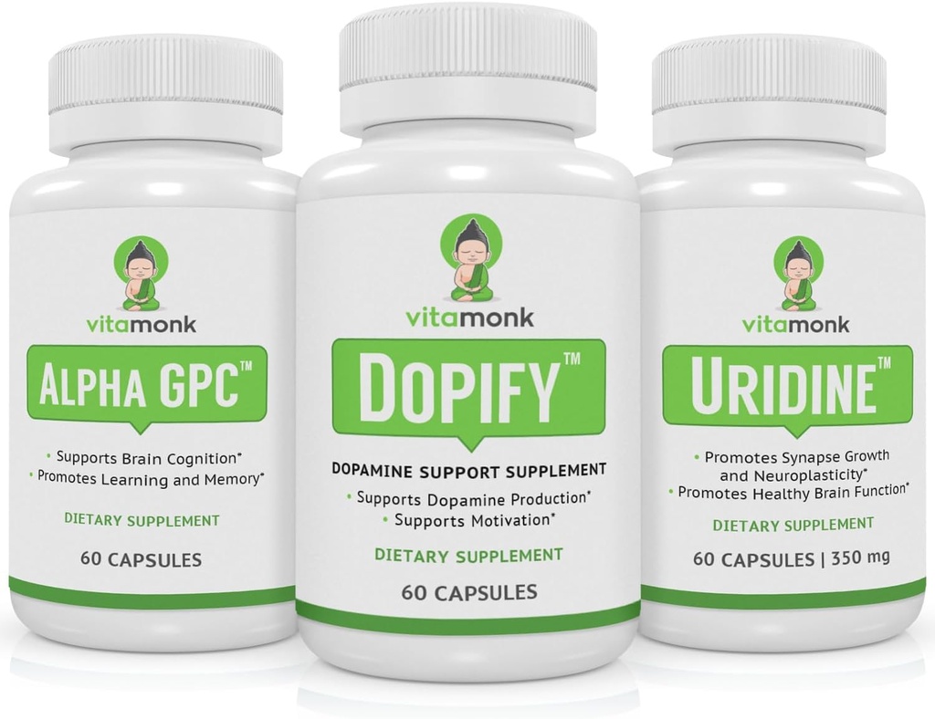 Supliment de suport pentru dopamină cuplat cu Alpha GPC și Uridină - Neuro Boost Duo