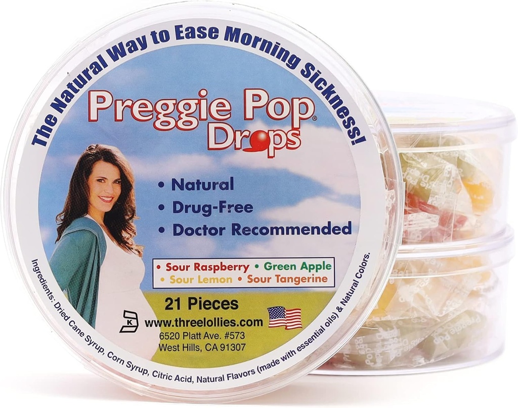 Preggie Pop Drops - ajută Morning Boală în timpul sarcinii (3 ambalaj, 63 conta) 