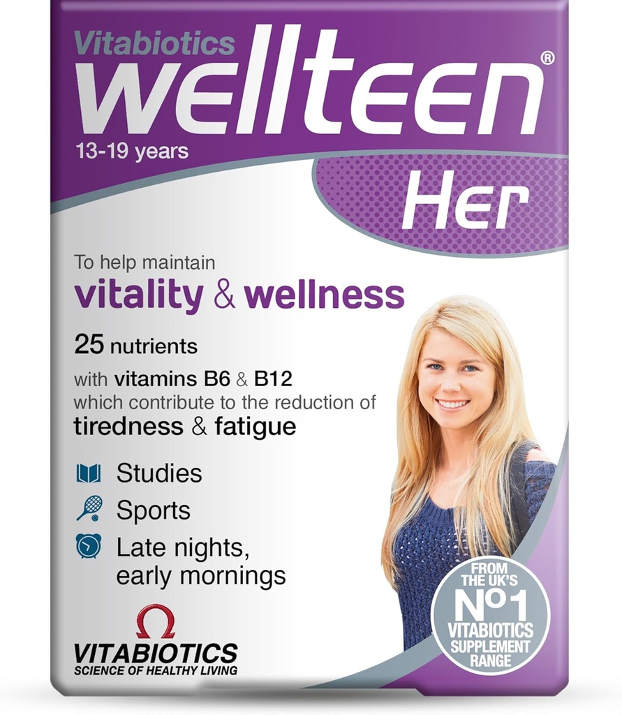 Vitabiotice Wellteen ei - Suport nutritional pentru adolescenti si femei tinere varste 13-19 - 30 comprimate