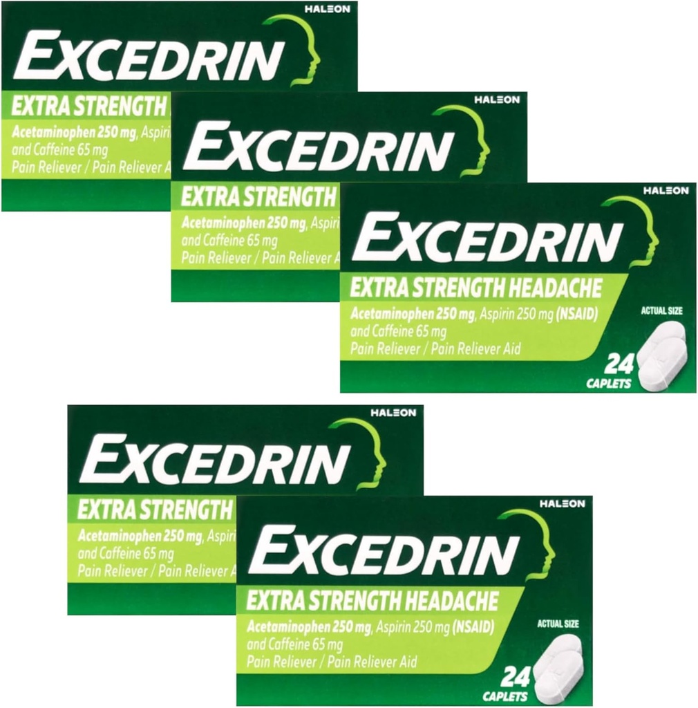 Excedrin Extra Force - 24 Caplete, Cutie cu 5