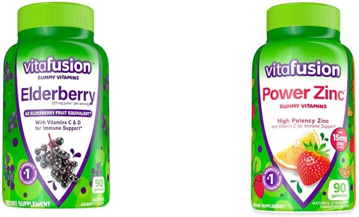Vitafusion Elderberry & Zinc Gummy Vitamine Immune Suport, 90ct
