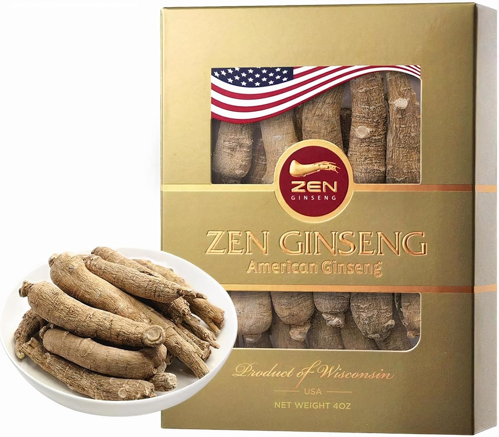 1 Cutie de Wisconsin american Ginseng Super lung Root Jumbo (4oz) Performanță și sănătate mintală pentru bărbați și femei