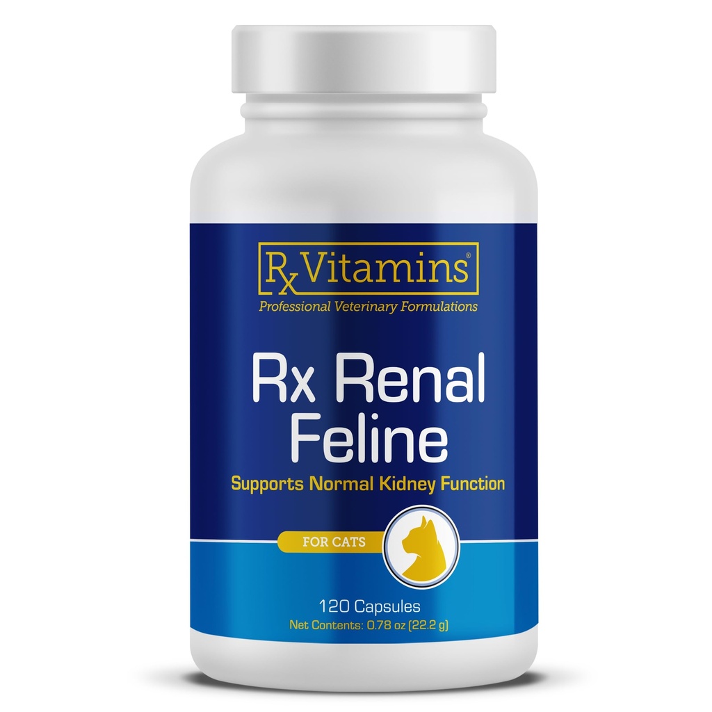 Rx Vitamins Renal Feline - Cat Kidney Support with Milk Thistle - 120ct