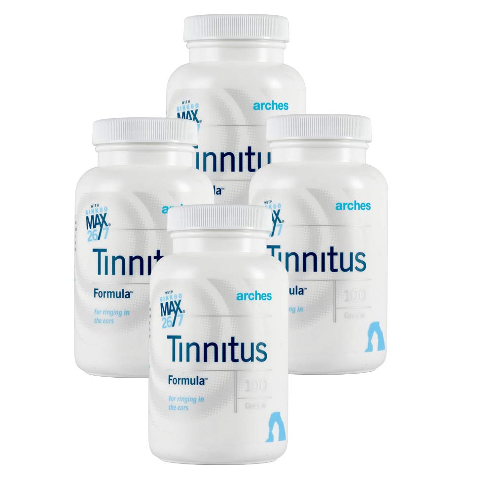 Arcuri Tinitus Starter Kit - Acum, cu Ginkgo Max 26/7 - Tratamentul natural tinitus pentru ajutorarea urechilor inelare - 4 sticle - 100 zile de aprovizionare