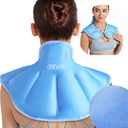 Pachet de gheață REVIX pentru gât și umeri Upper Back Disconfort, pachet de gheață mare gât Wrap cu moale Plush Lining, Reutilizabil Gel Cold Compress pentru recuperare post-workout, albastru