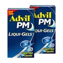 Advil PM Liqui-Gels Pain Relieiver and Nighttime Sleep Aid, Pain Medicine with Ibuprofen for Pain Relief and Difenhidramine HCL for a Sleep Aid - 2x80 Liquid Filled Capsules