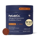PetLab Co. Alergie & Immune Probiotice zilnice pentru câini. Sprijină producția de duri, alergii sezoniere, mâncărime intermitentă, sănătate gut & digestivă - 30 Chews pentru câini mici - ambalare mai Vary