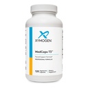 XYMOGEN MedCaps T3 - Formula de suport tiroidian cu vitamine + plante aromatice - Seleniu, zinc, vitamina E + C, extract de Ashwagandha, Guggul și supliment de iod (120 capsule)