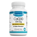 EuroMedica CoQ10 100 mg - Suplimentul de suport pentru energie celulară - Suplimentul de absorbţie mai mare CoQ10 Chewable - Supliment nutriţional pentru Ajut la Îmbătrânirea Sănătos & Brain Health - 30 comprimate masticabile