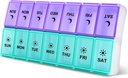 DANYING Large Pill Organizator 2 ori pe zi, Săptămânal Pilula Cutie 2 pe zi, AM PM Pilula Case, Pilula Container 7 zile, Vitamina Case de două ori pe zi