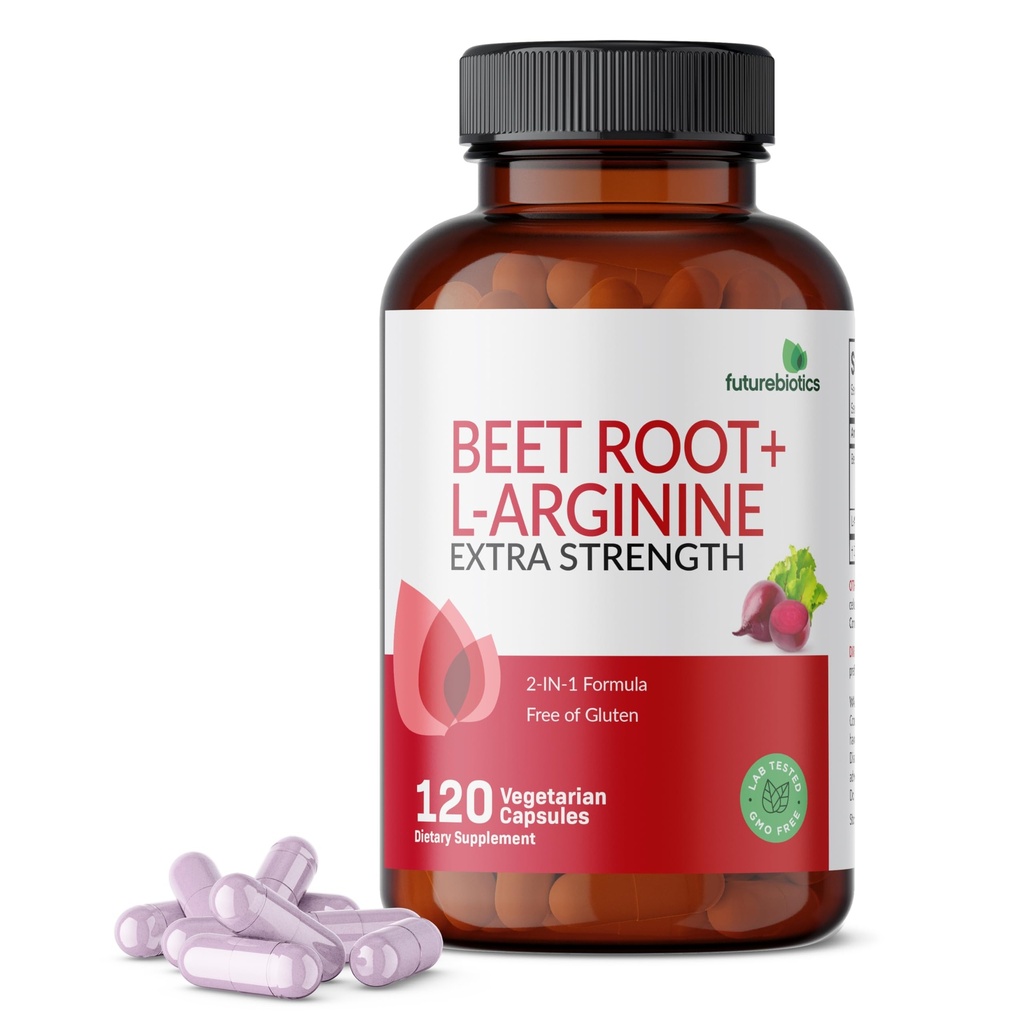 Futurebiotics Beet Root + L-Arginine, Non-GMO, 120 Capsule vegetariene