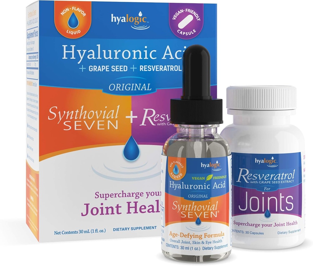 Capsule cu acid hialuronic lichid şi resveratrol - suport comun HA - Vegan - 1 oz
