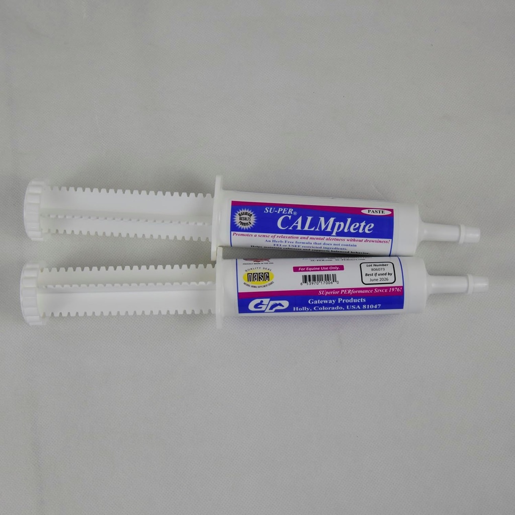 SU-PER CALMPLETE Horse Calmer Paste - Ajuta la mentinerea calmitatii si echilibrului comportamentului - Pasta calmanta pentru cai - 80CC, (2 ambalaj)