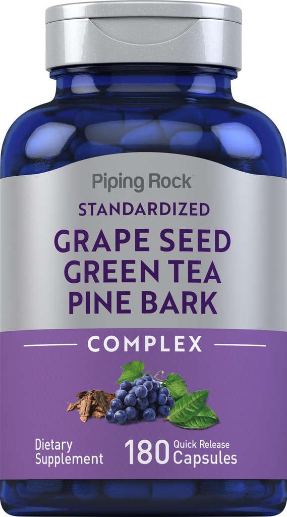 Piping Rock Seed de struguri, Green Tea & Pine Bark Complex 
