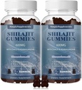 Silajit Gummies 600mg, Silajit Supliment cu Trace Minerale & Acidul pelvian pentru Energie şi Suportul Imunităţii, Organic Shilaj Resin pentru Bărbaţi şi Femei, Vegan, 60 Gume (2 ambalaj)