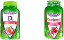Vitafusion Extra Putere Vitamina D3 Gummy Căpșuni Aromă de Os și Suport Imun (120 Count) + Gume de Afine pentru Femei Asistenta de sanatate urinara (60 Conte)