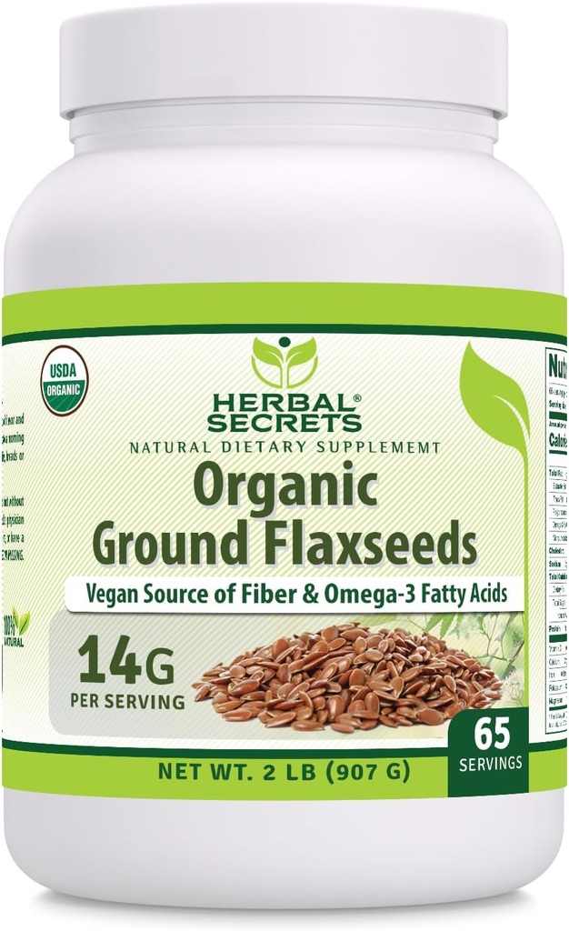 Secrete vegetale USDA Organic Ground Flaxseeds 2 Lbs Powder 