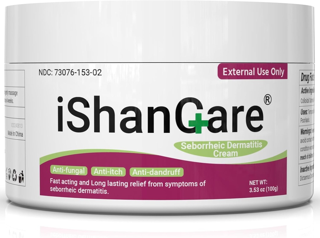 ihancare Seborreic Dermatita Crema, Tratamentul maxim de rezistenta pentru Psoriazis, Foliculită, Dermatită, Mătreaţă, Relief rapid pentru mâncărime, Înroşire, Iritaţie, Scalare, 3.53 Oz