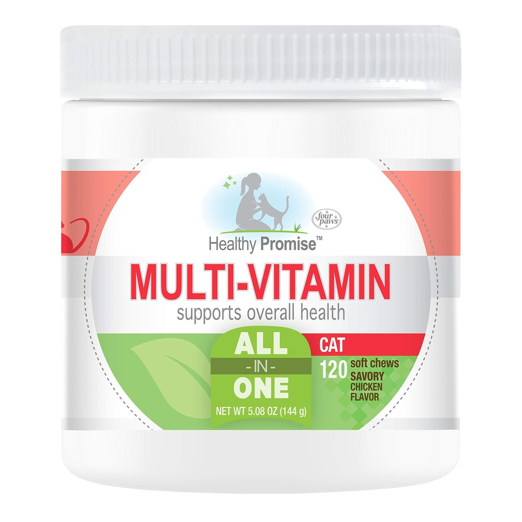 Patru Paws Promisiune sănătoasă Cat Multivitamine Soft Chews 120 Count