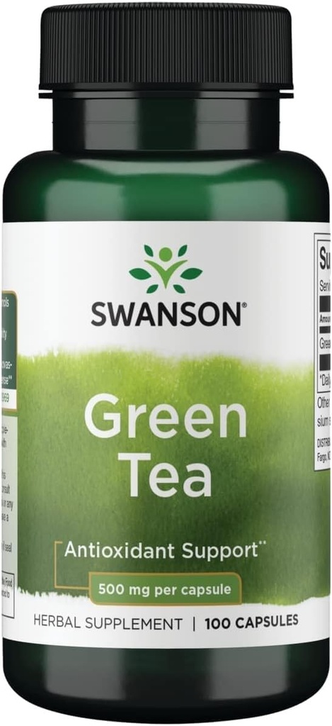 Swanson Green Ceai Extras Supliment - Antioxidant Rich - 500 MG Green Ceai Leaf pulbere - 100 capsule