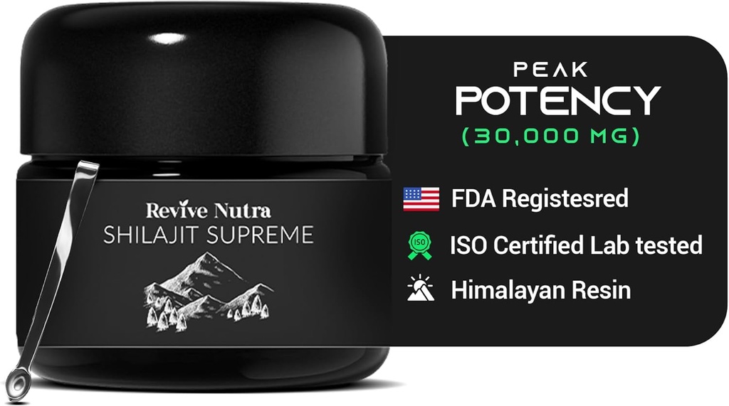 Shilajit pentru bărbaţi şi femei - Mare potenţă Himalayan Shilajit Resin, 90 zile Soarele uscat într-un vid, 85+ Trace Minerale & Acidul pelvian, Lab testate - dovedit pentru energie Boost 