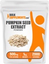 BulkSupplements.com Pumpkin Seed Extract de pulbere - Suplimentul de semințe de dovleac, Suplimentul vegetal - Vegan & Gluten gratuit, 500 mg per Serving, 1kg (2,2 lbs) (Pachet de 1)