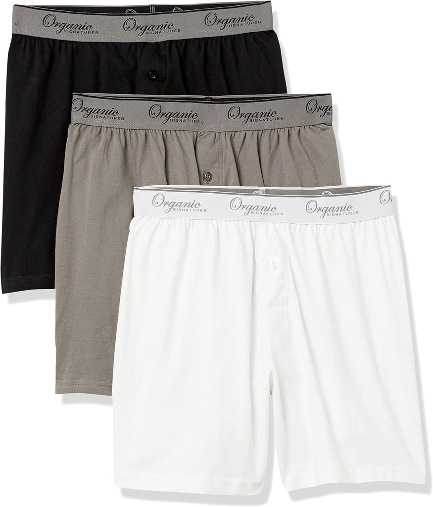 Semnături organice Boxeri bărbaţi 100% bumbac organic, Boxeri moale pentru bărbaţi, 3-Pachet