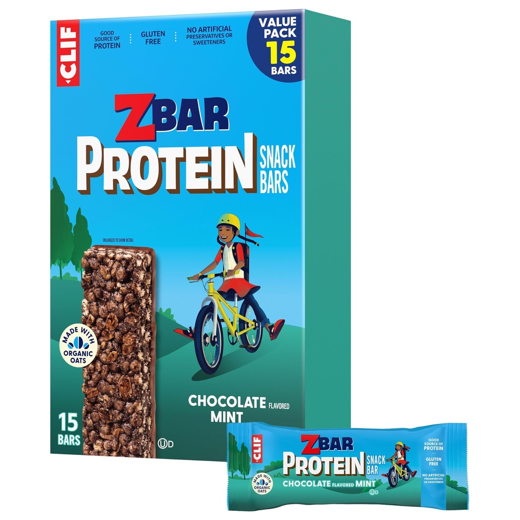 Proteina Zbar - menta aroma de ciocolata - batoane de ciocolata - Made with Organic Oats - Non-GMO - 5g Proteine - Baruri de proteine gluten gratuit (15 Pack)