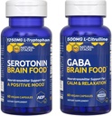 NATURAL STACKS Serotonin & GABA Brain Food Bundle - Supports a Positive Mood & Calmness* - 120 Total Capsules