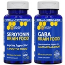 Natural STACKS Serotonina si GABA Brain Food Bundle - Suportă o stare de spirit pozitiv și calm* - 120 Capsule totale
