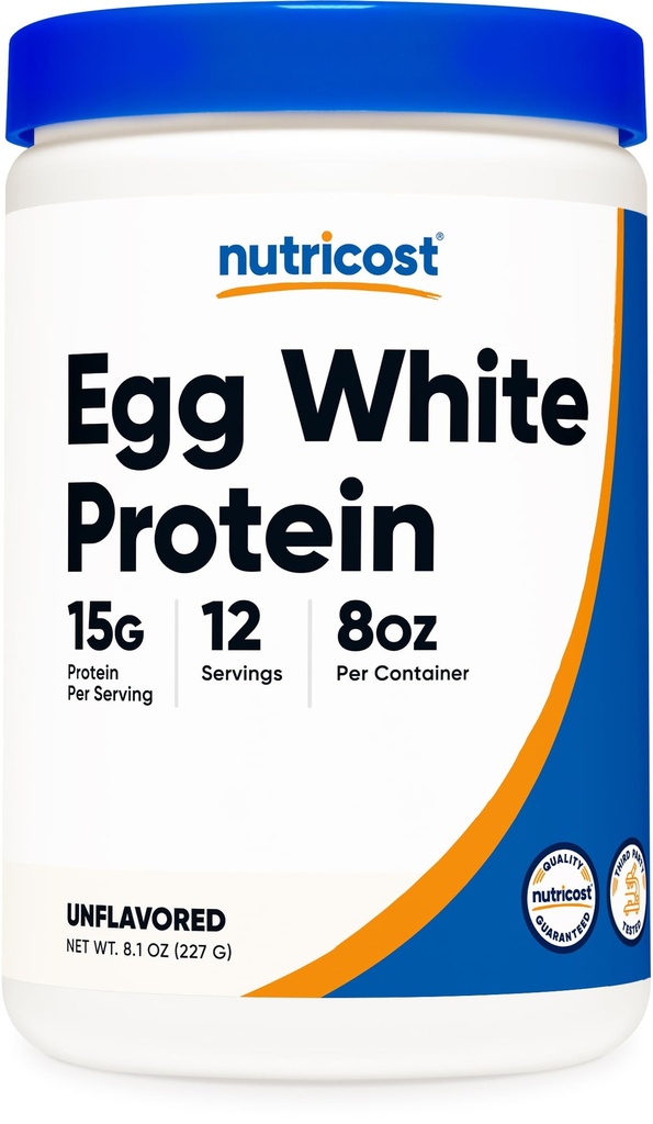 Nutricost Ou Pulbere de proteine albe 8 oz (nearomatizate) - non-GMO, Gluten gratuit
