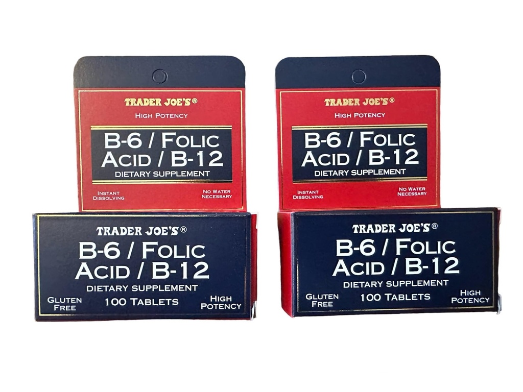 Comerciant Joe B-6 / Acid folic / B-12 Supliment alimentar (200 comprimate - 2 ambalaj)