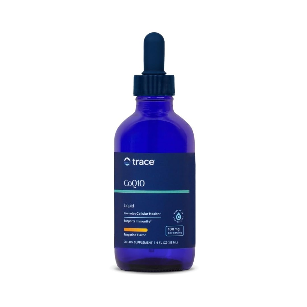 Trace Minerale CoQ10 100 mg - Supliment lichid pentru susținerea funcției Cellular Health & Immune System - Suplimentul de energie celulară cu Coenzime Q10 & Ionic Trace Minerale - 4 fl oz (24 Servings)